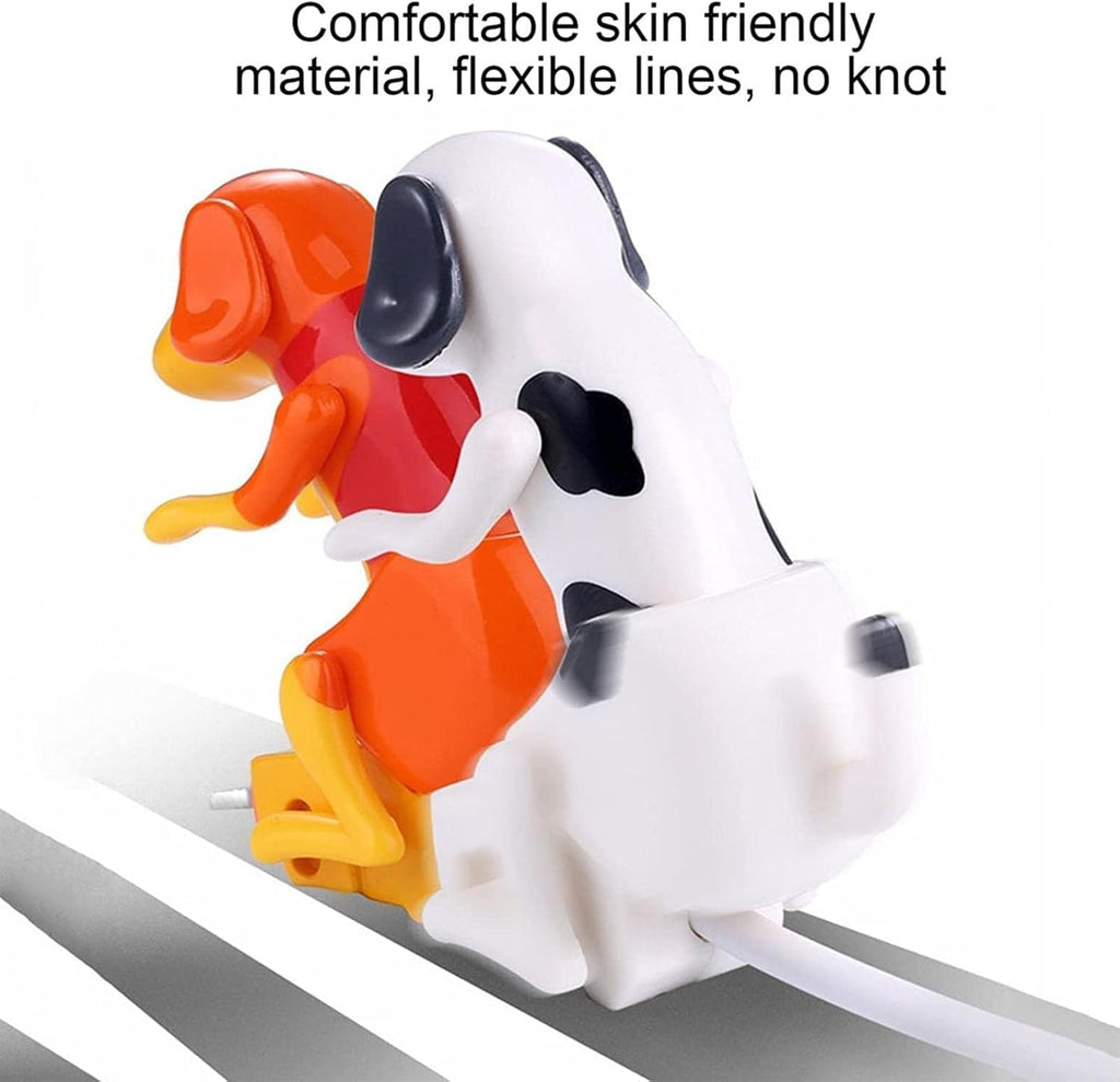 Funny dog phone charger cable in orange and white