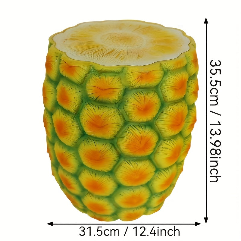 14" Oversized Pineapple Shaped Resin Stool, Side Table, Plant Stand – view 5