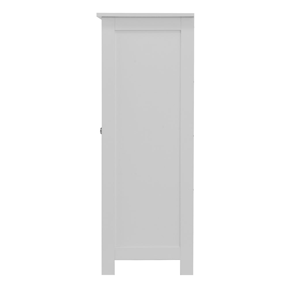 White Bathroom Storage Cabinet, Floor Cabinet with Adjustable Shelf and Drawers – view 7