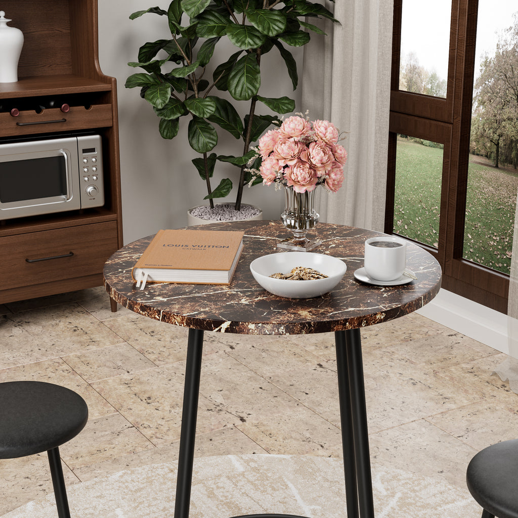 3-Piece Bar Table Set with 2 Bar Stools – Modern Pub Table