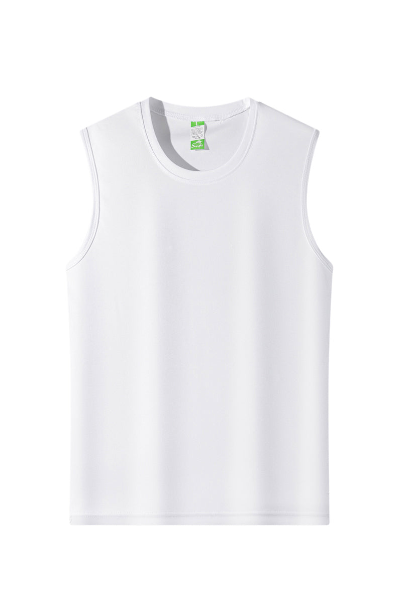 Men's Summer Thin Ice Silk Tank Top, Cool Sensation Breathable Quick Dry Sleeveless T-Shirt, Casual Athletic Workout Tops