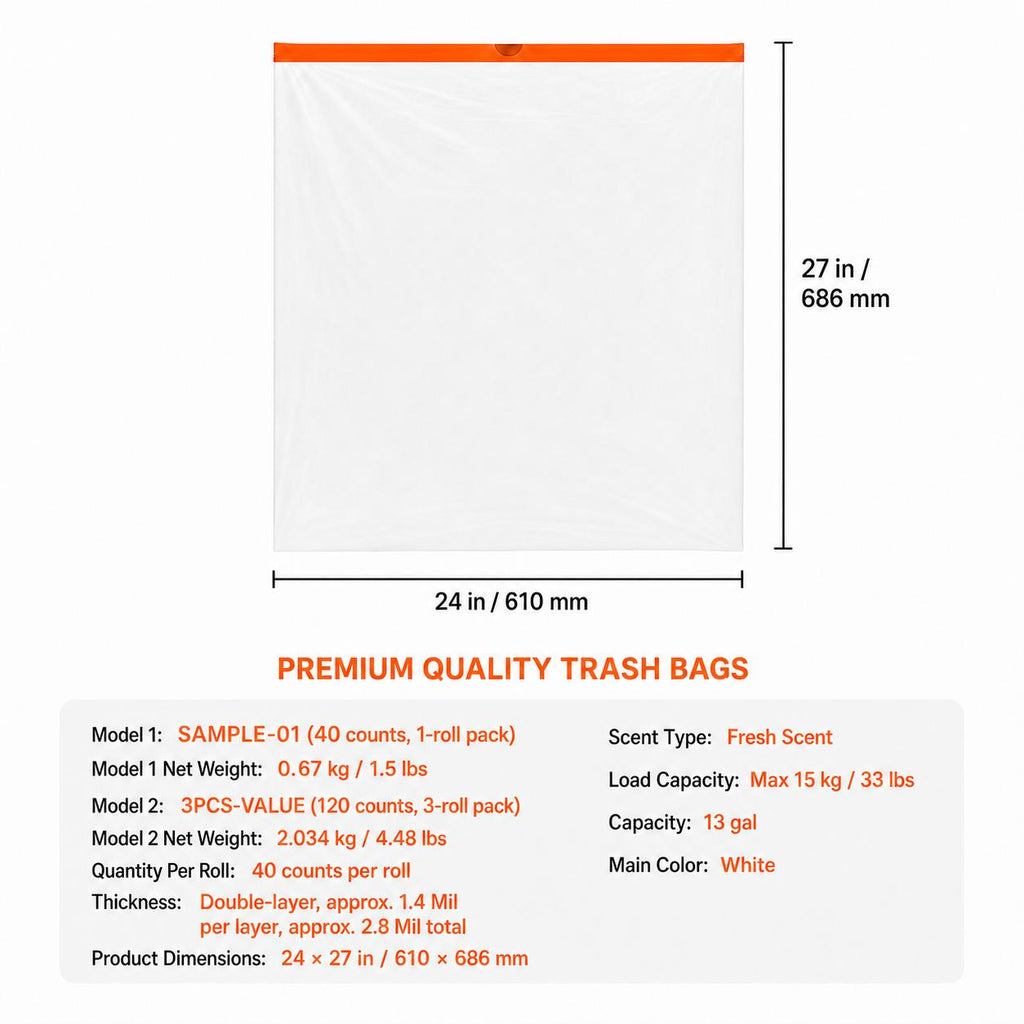 13 gallon drawstring trash bags - view 8
