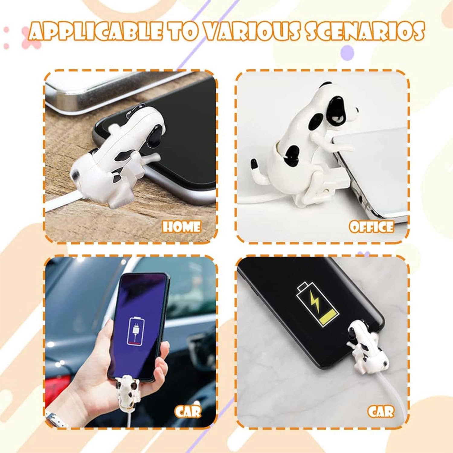 Dog-shaped phone charger cable compatibility details