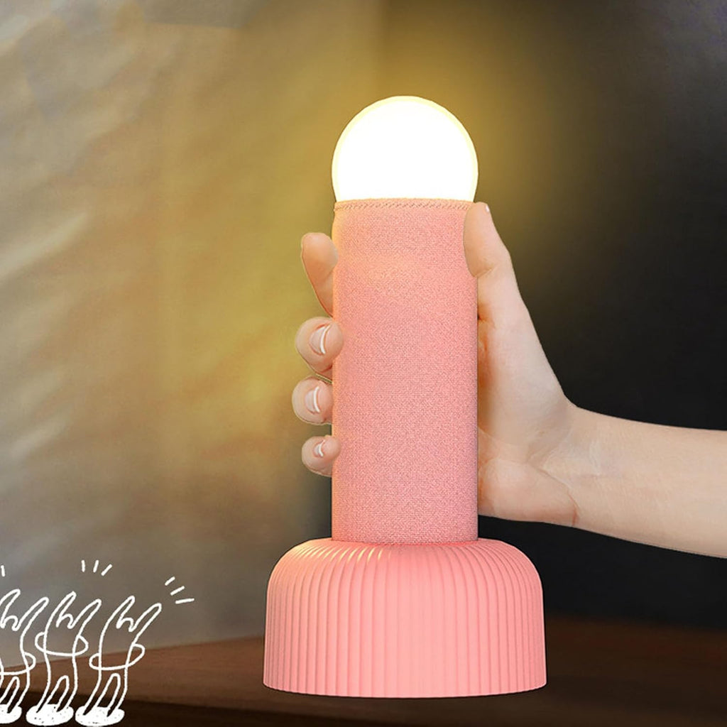 Rechargeable Pull Down LED Night Light, Handheld Warm Bedroom Lamp with Stable Base, Ideal for Nursery, Bedroom, or Gifts (Pink)