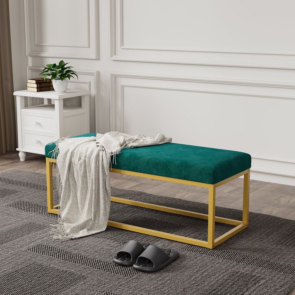 Mid-Century Upholstered Entryway Bench