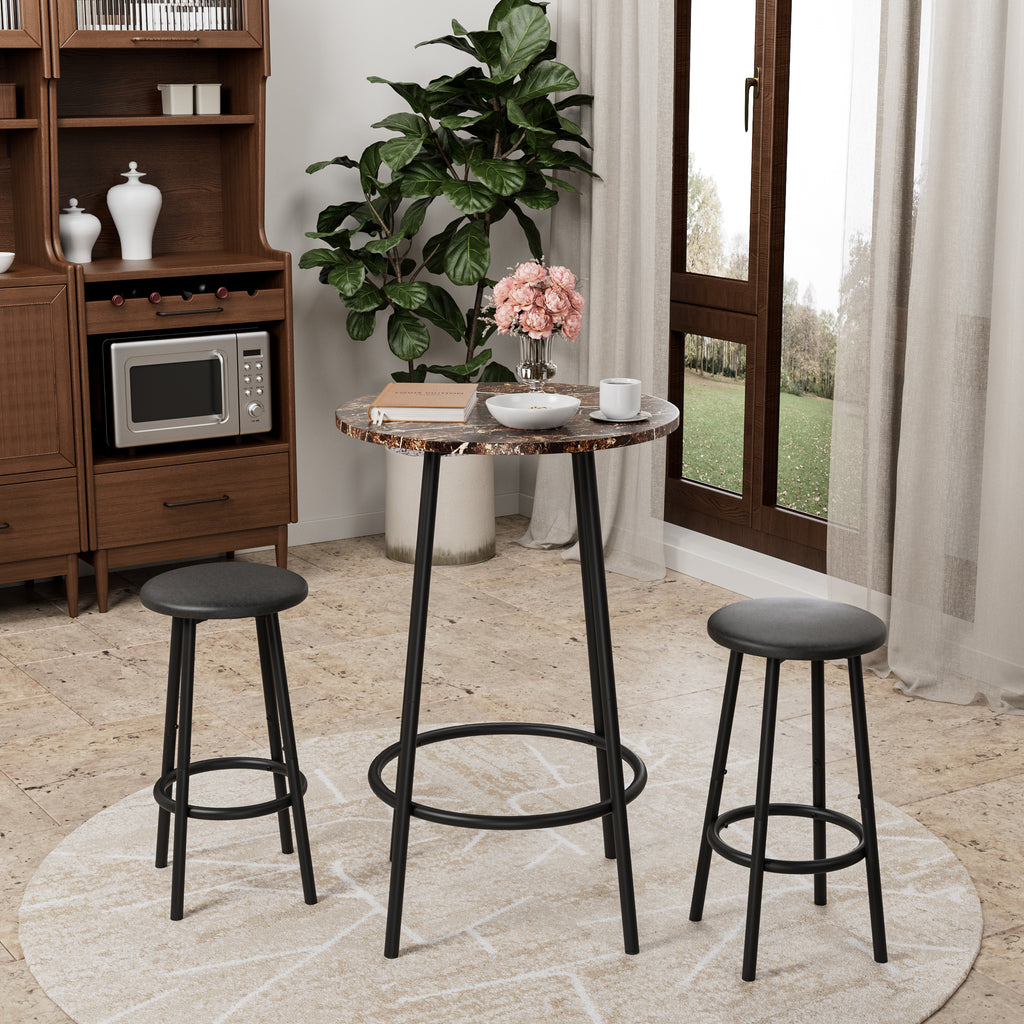 3-Piece Bar Table Set with 2 Bar Stools – Modern Pub Table