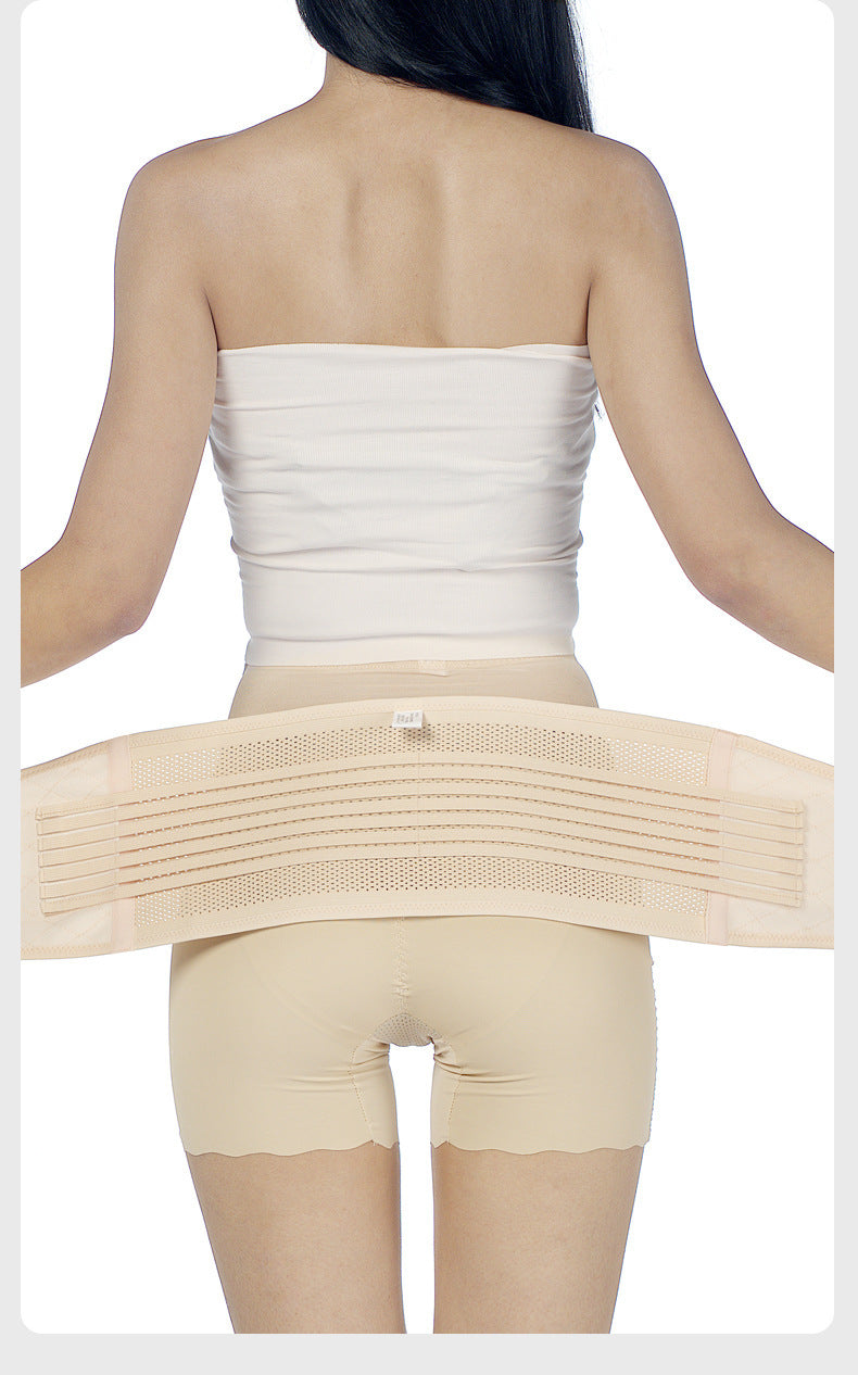 Elastic Postpartum Abdominal & Pelvic Support Belt with 4 Panels, Breathable Compression Wrap for Vaginal & Cesarean Birth Recovery