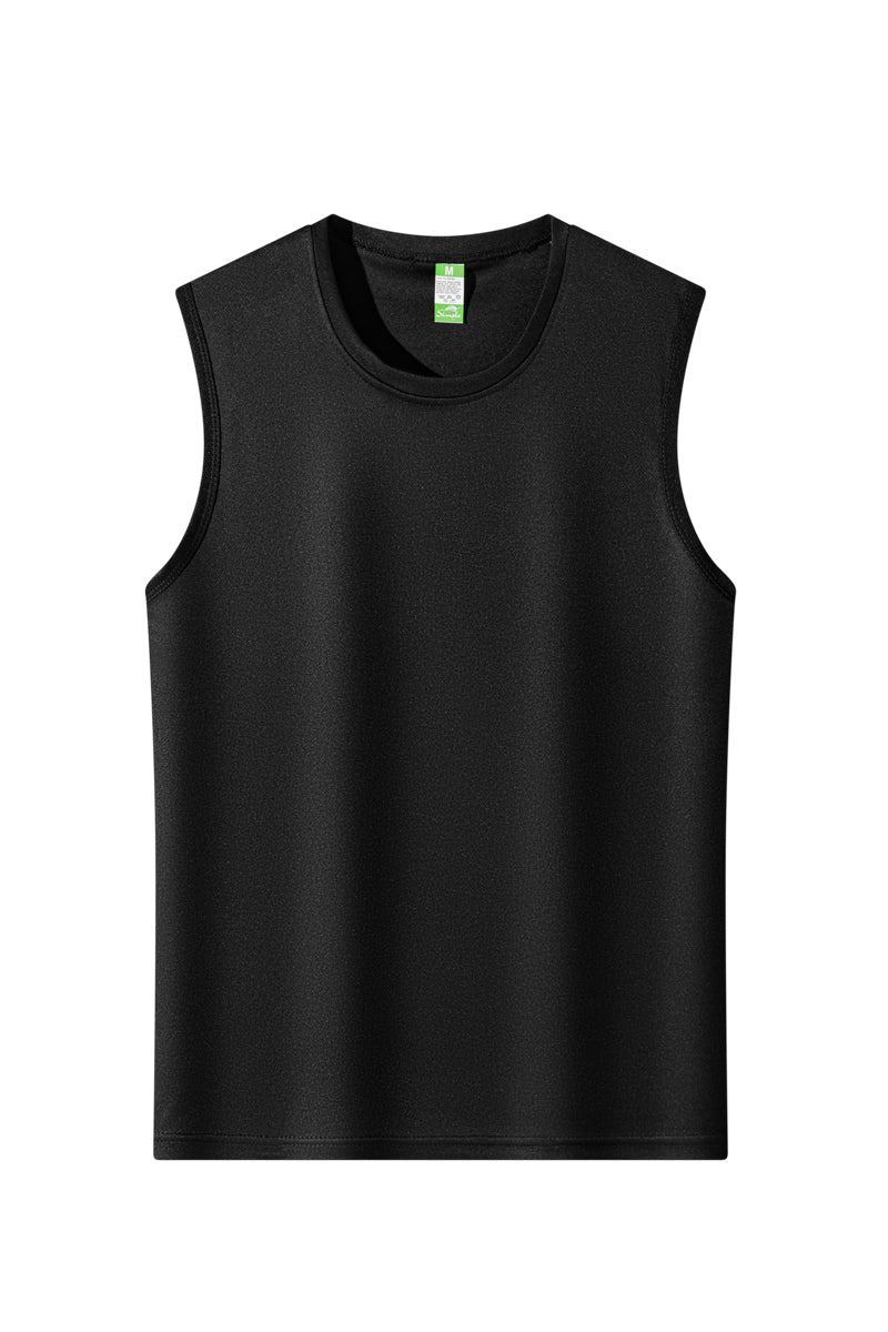 Men's Summer Thin Ice Silk Tank Top, Cool Sensation Breathable Quick Dry Sleeveless T-Shirt, Casual Athletic Workout Tops