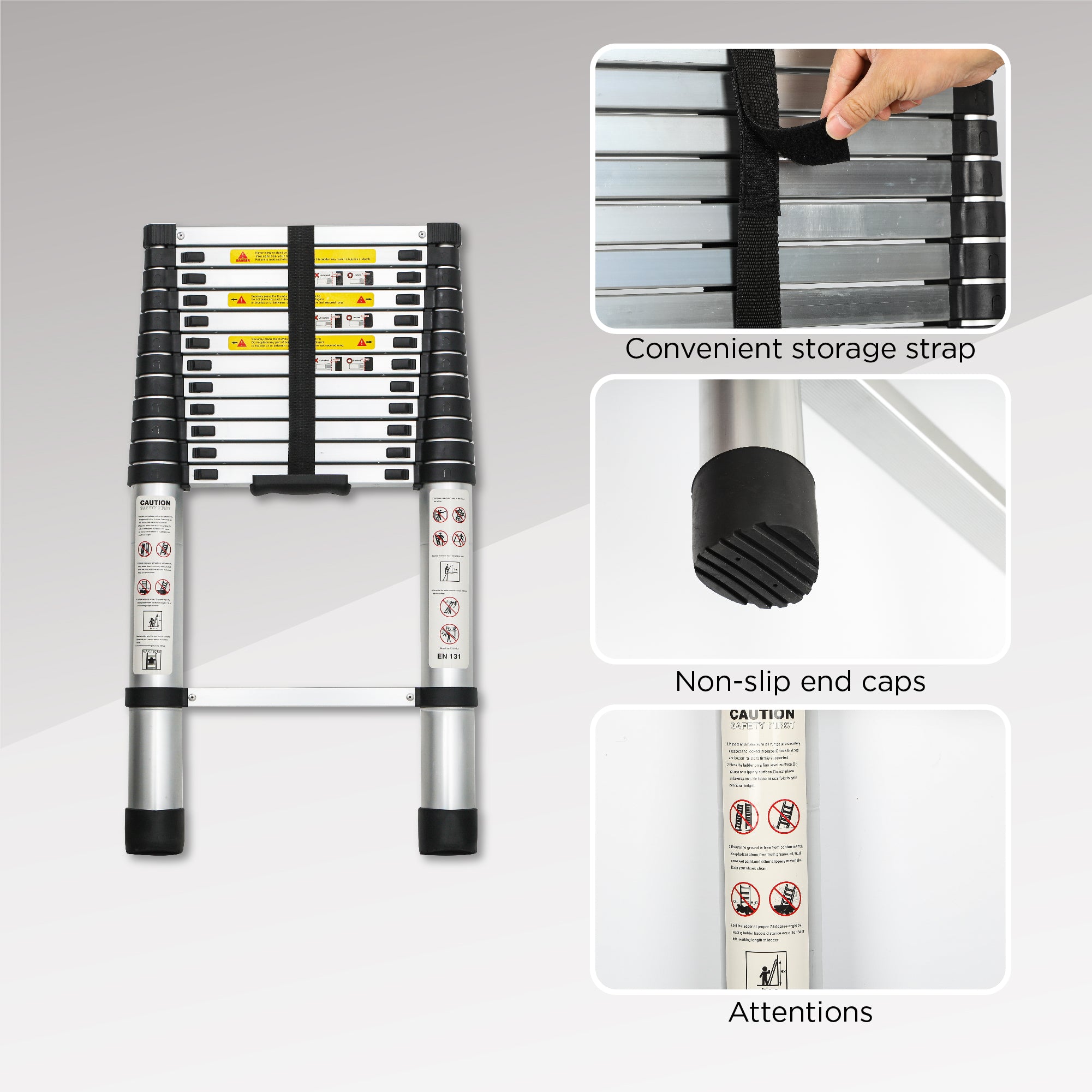 Telescoping Ladder 16.5FT, Telescopic Extension Ladder – view 10