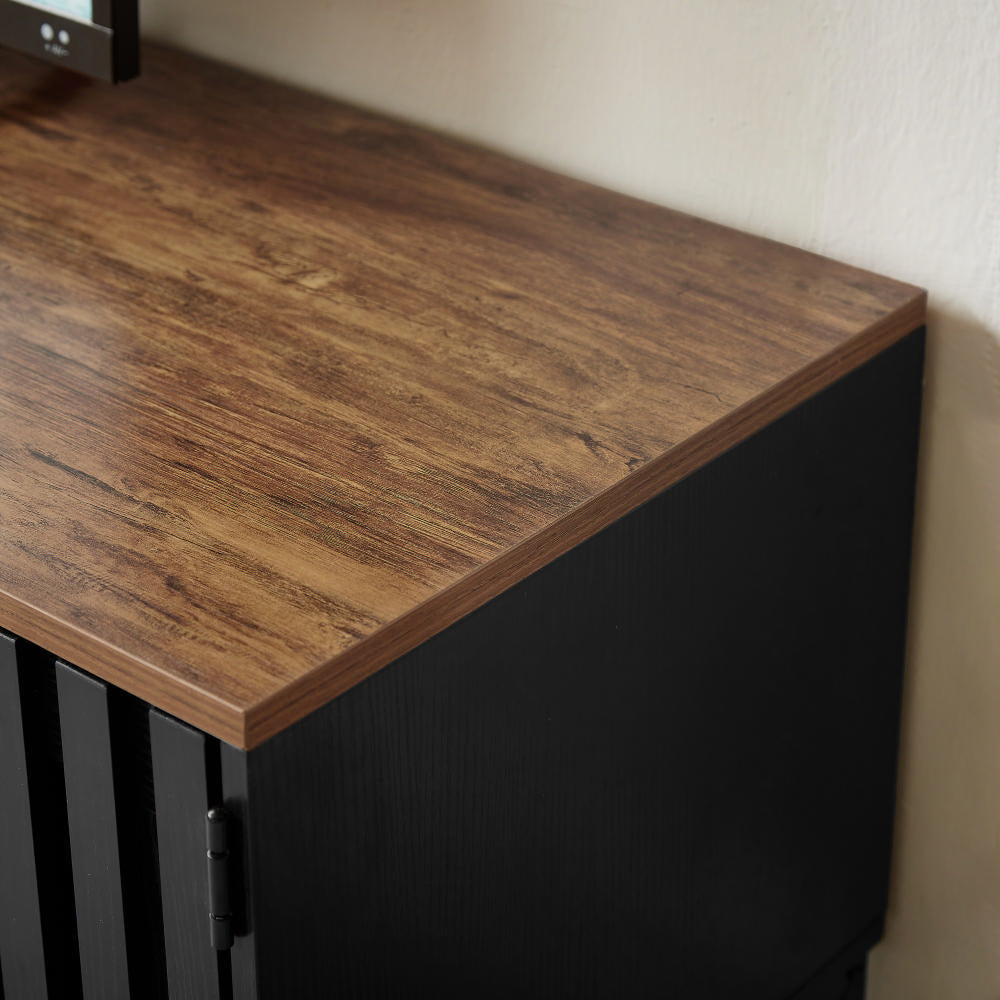 63-Inch Slatted Mid-Century TV Stand