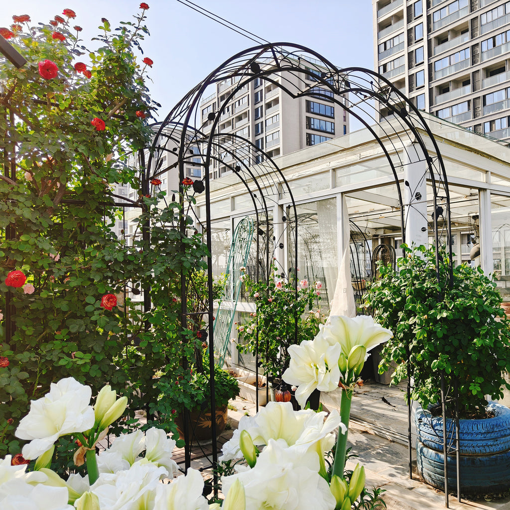 Metal Garden Arch Assemble Freely with 8 Styles Garden Arbor Trellis Climbing Plants – view 11