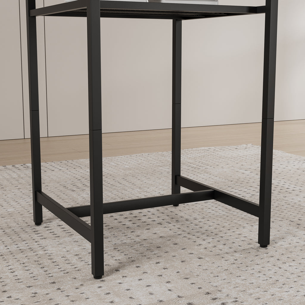 Bar table, equipped with 2 bar stools , with backrest and partition (Rustic Brown)