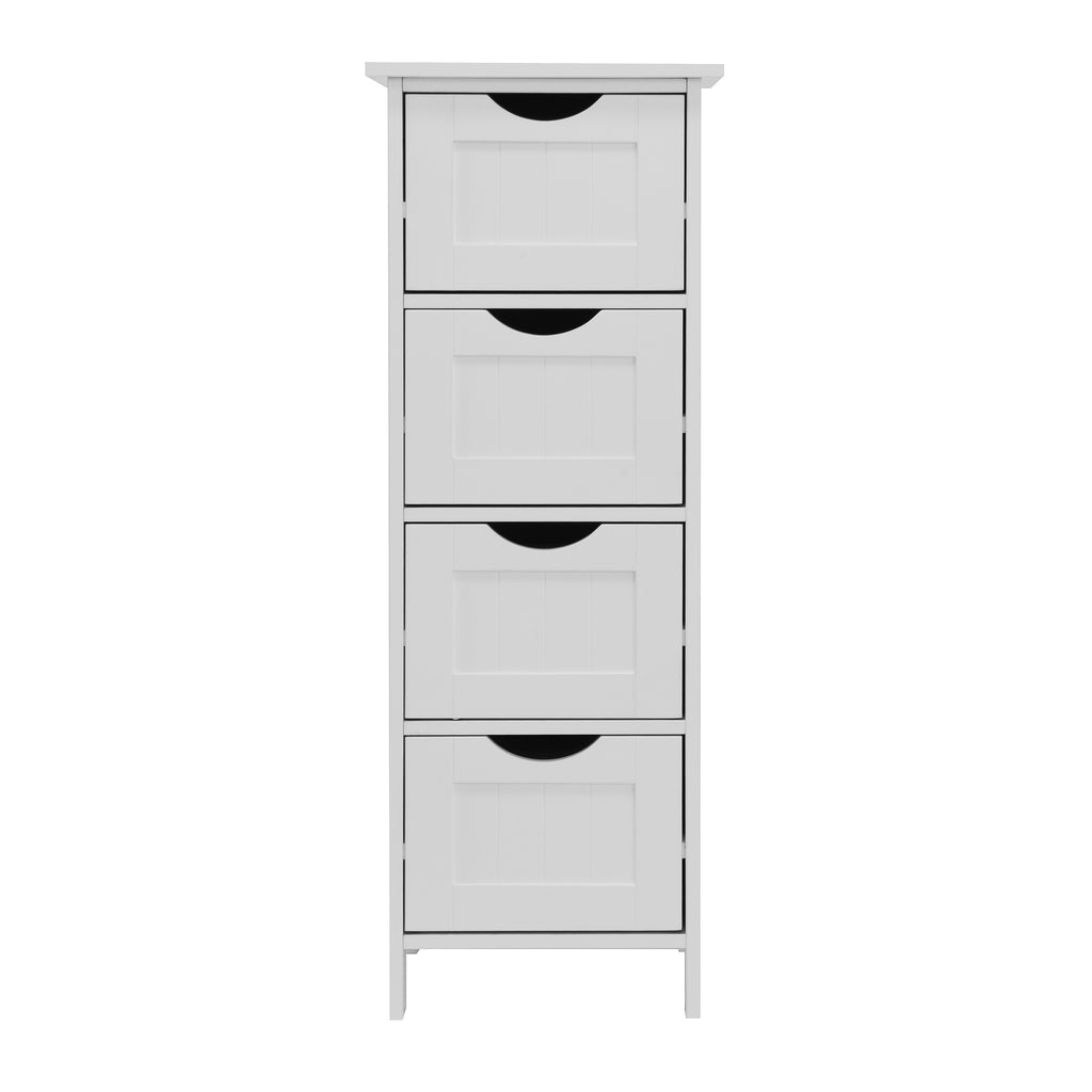 White Bathroom Storage Cabinet, Freestanding Cabinet with Drawers – view 3