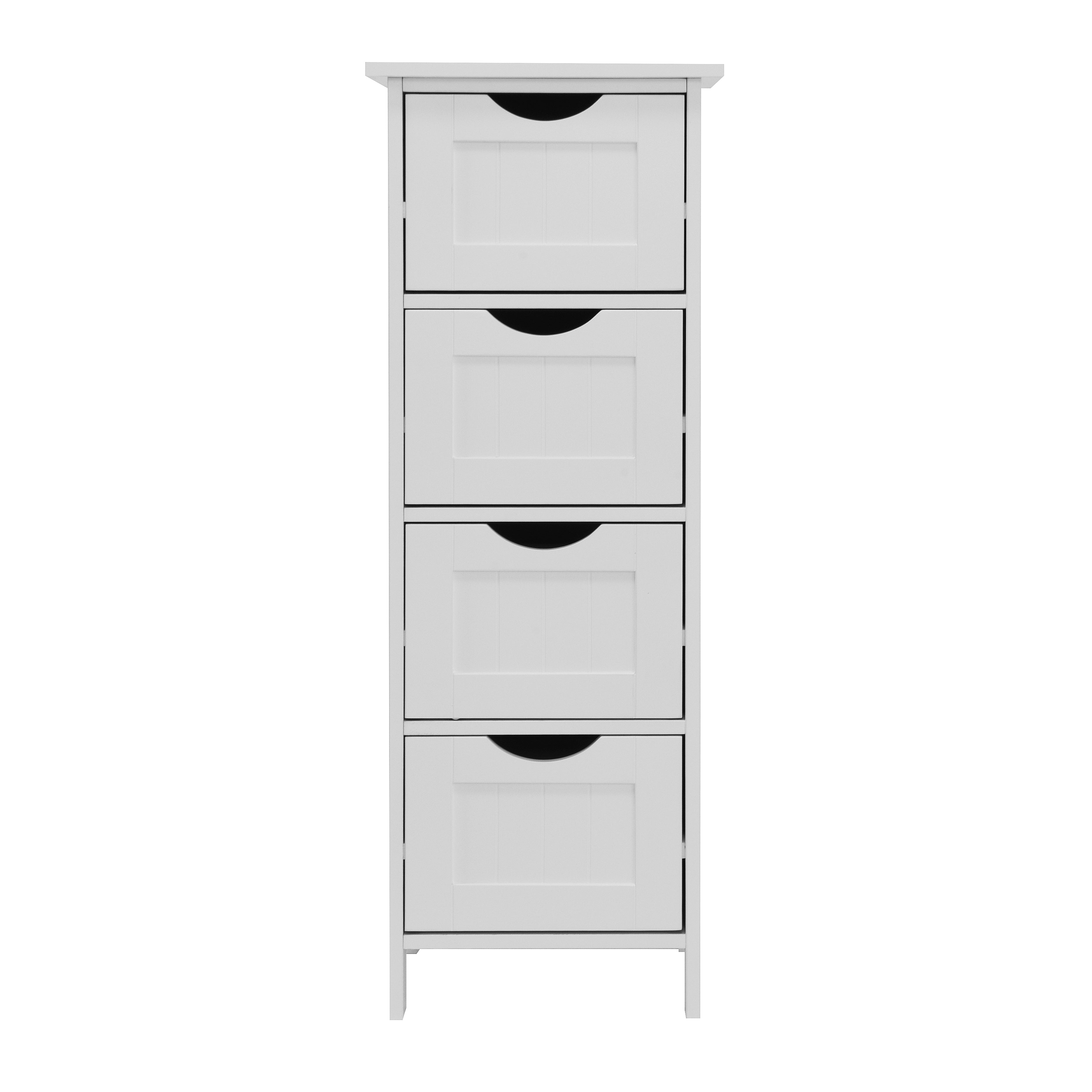 White Bathroom Storage Cabinet, Freestanding Cabinet with Drawers – view 3