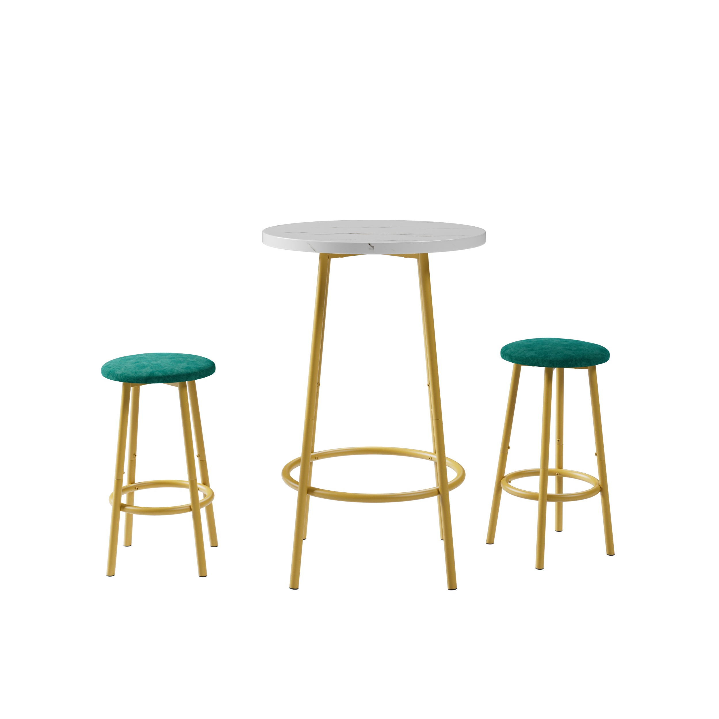 3-Piece Bar Table Set with 2 Bar Stools – Modern Pub Table