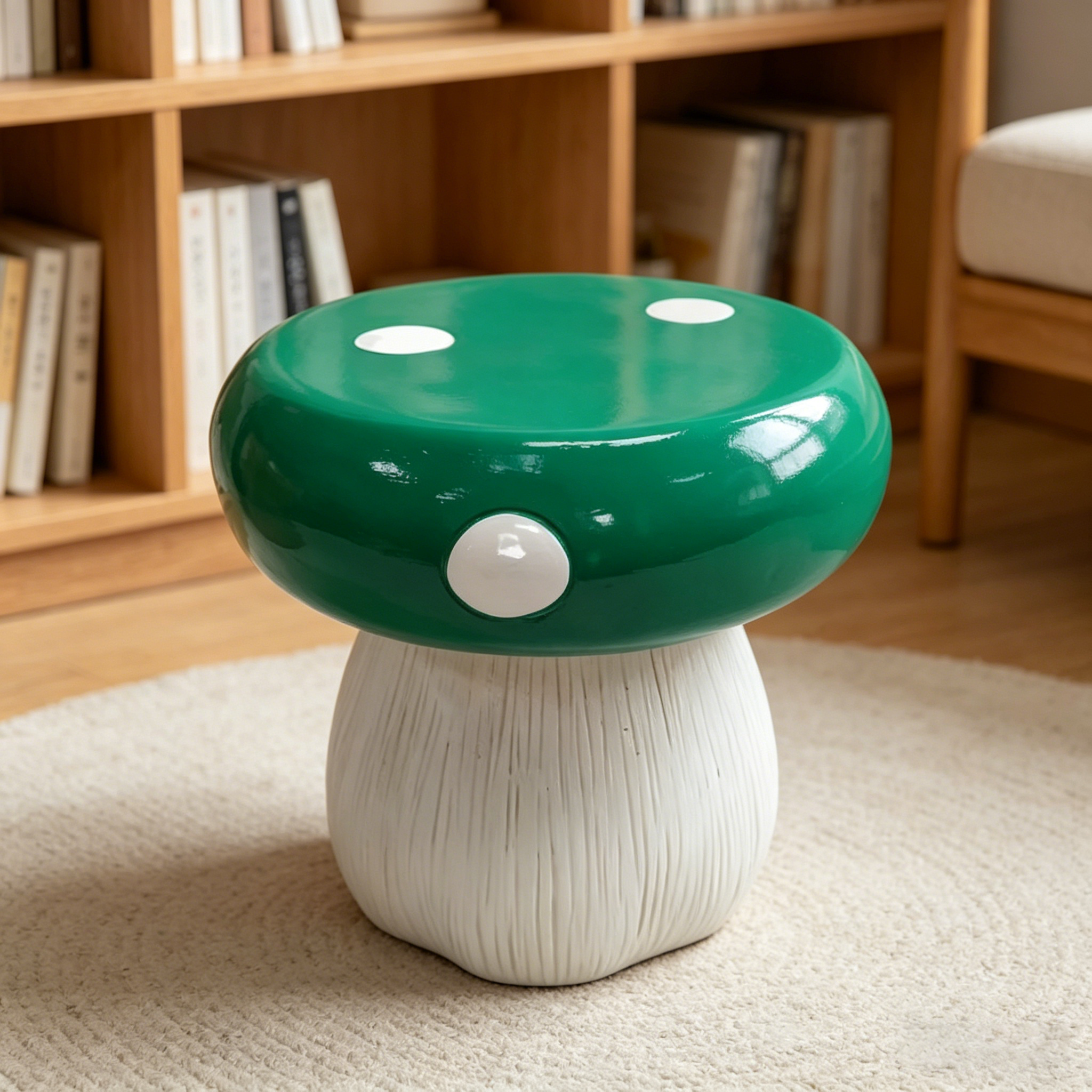 Mushroom Model Statue Stool, Outdoor Garden Resin Stool – view 6