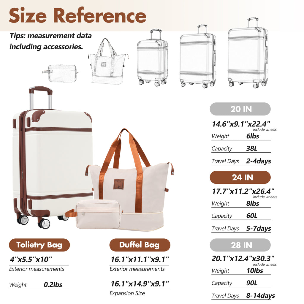 Hardshell Luggage Sets with Bags Lightweight Suitcase Double Spinner Wheels with TSA Lock – view 8
