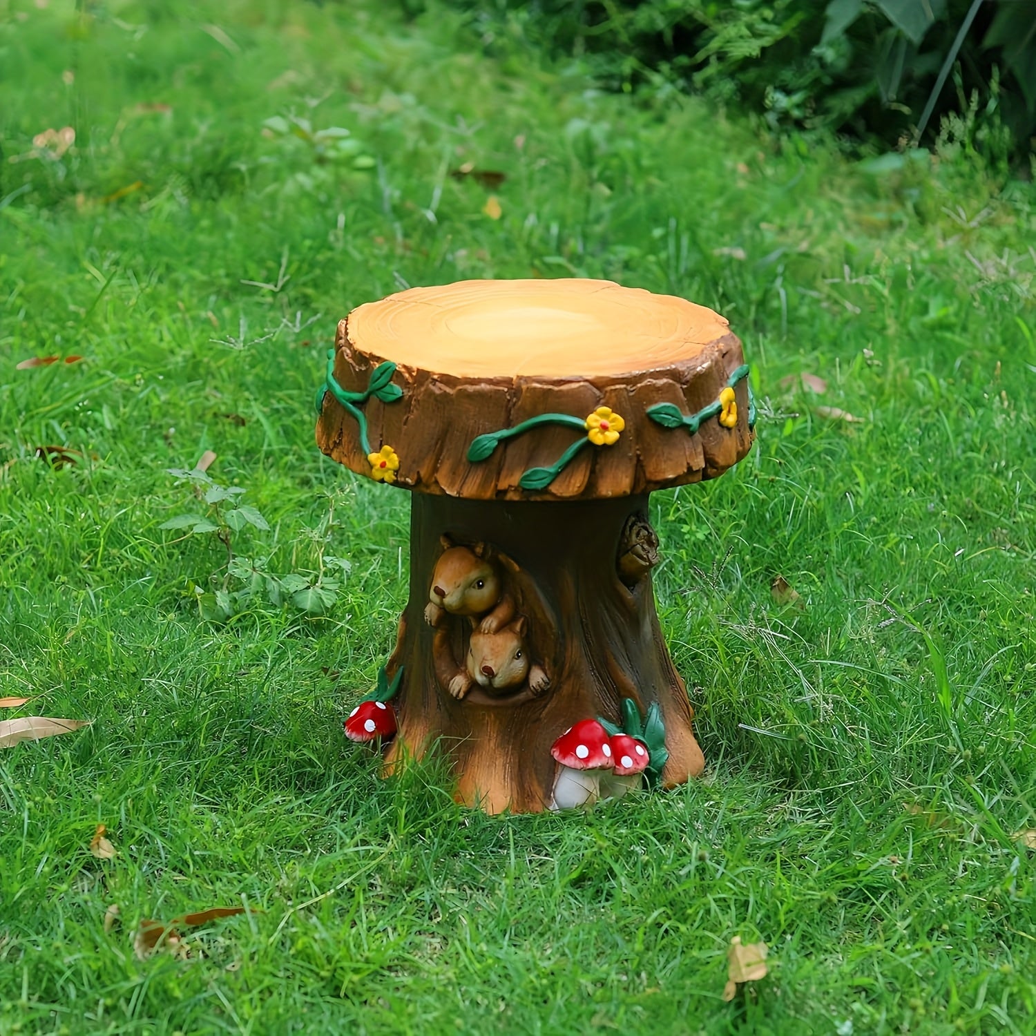 12.6" Resin Squirrel Garden Chair, Unique Indoor & Outdoor Decorative Chair – view 6