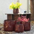 Handmade Ceramic Flower Pot Set of 4, 7/9/11/14 Inch Diameter