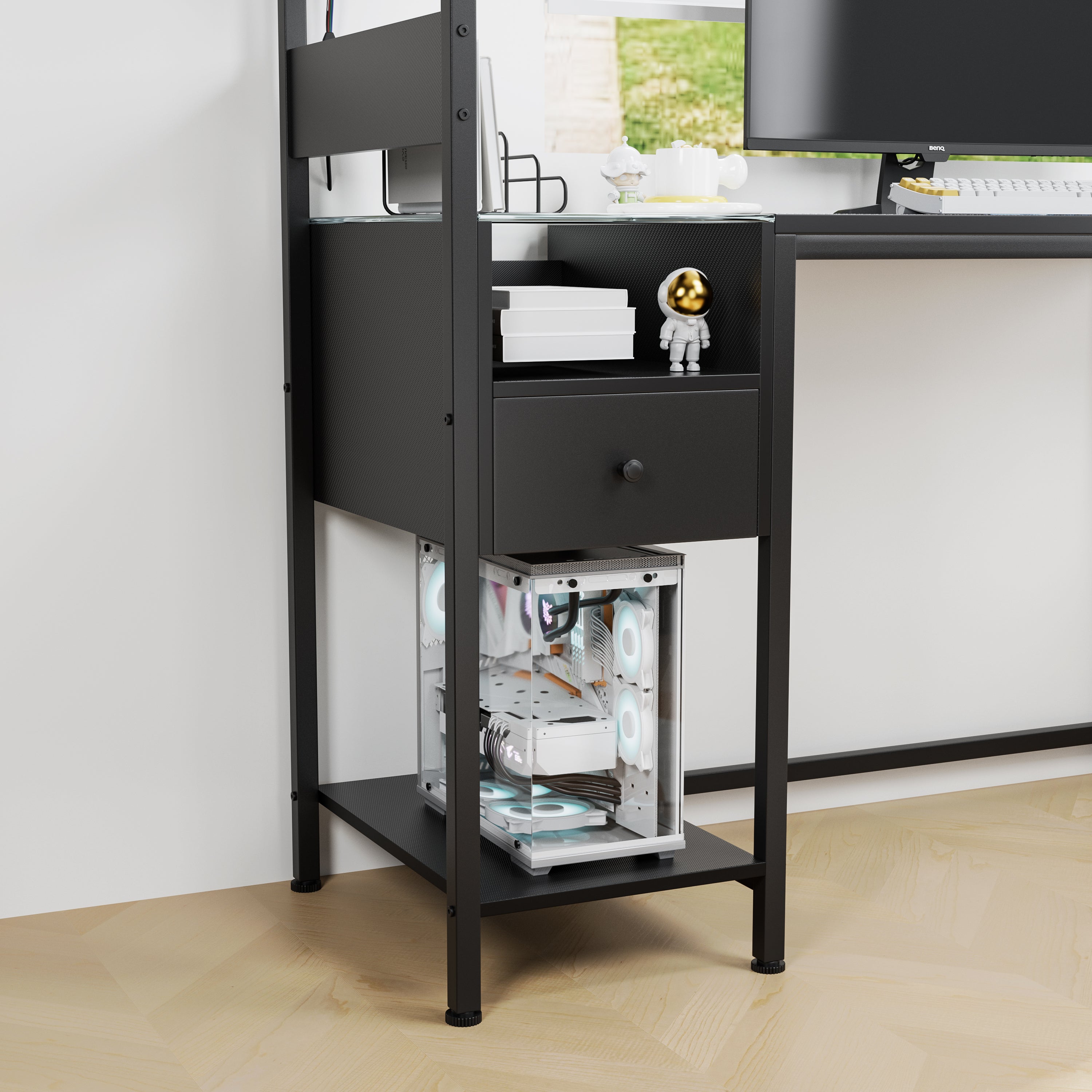 48-Inch Computer Desk with Power, Storage & LED