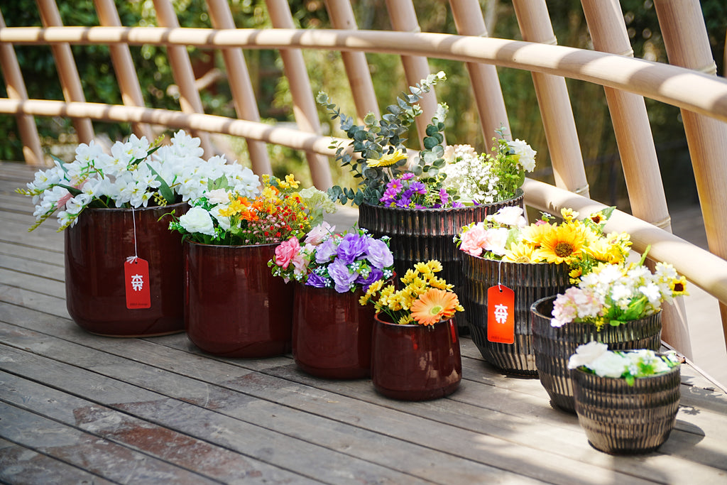 Handmade Ceramic Flower Pot Set of 4, 7/9/11/14 Inch Diameter – view 2