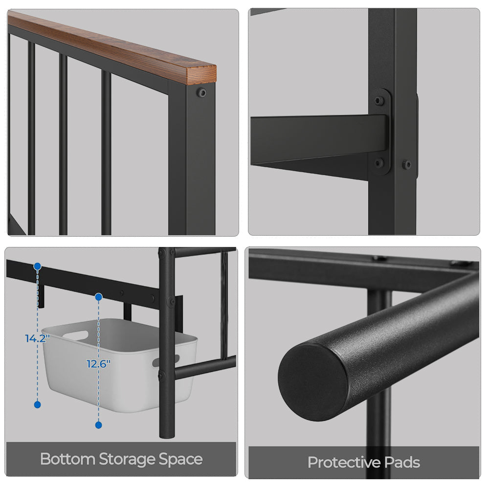 Metal Platform Bed with Headboard & Footboard