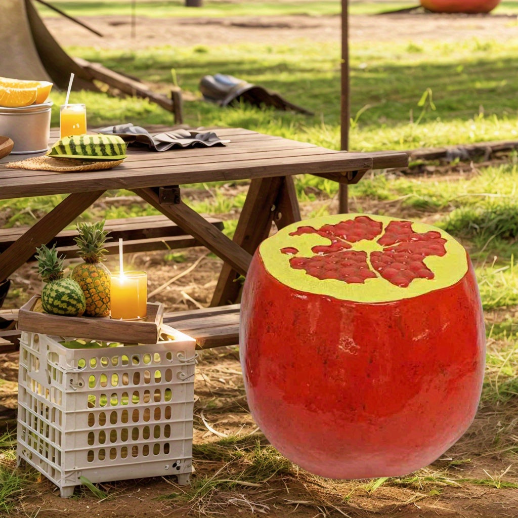 Pomegranate Fruit Stool, 13.4" Oversized Resin Stool, Side Table – view 2