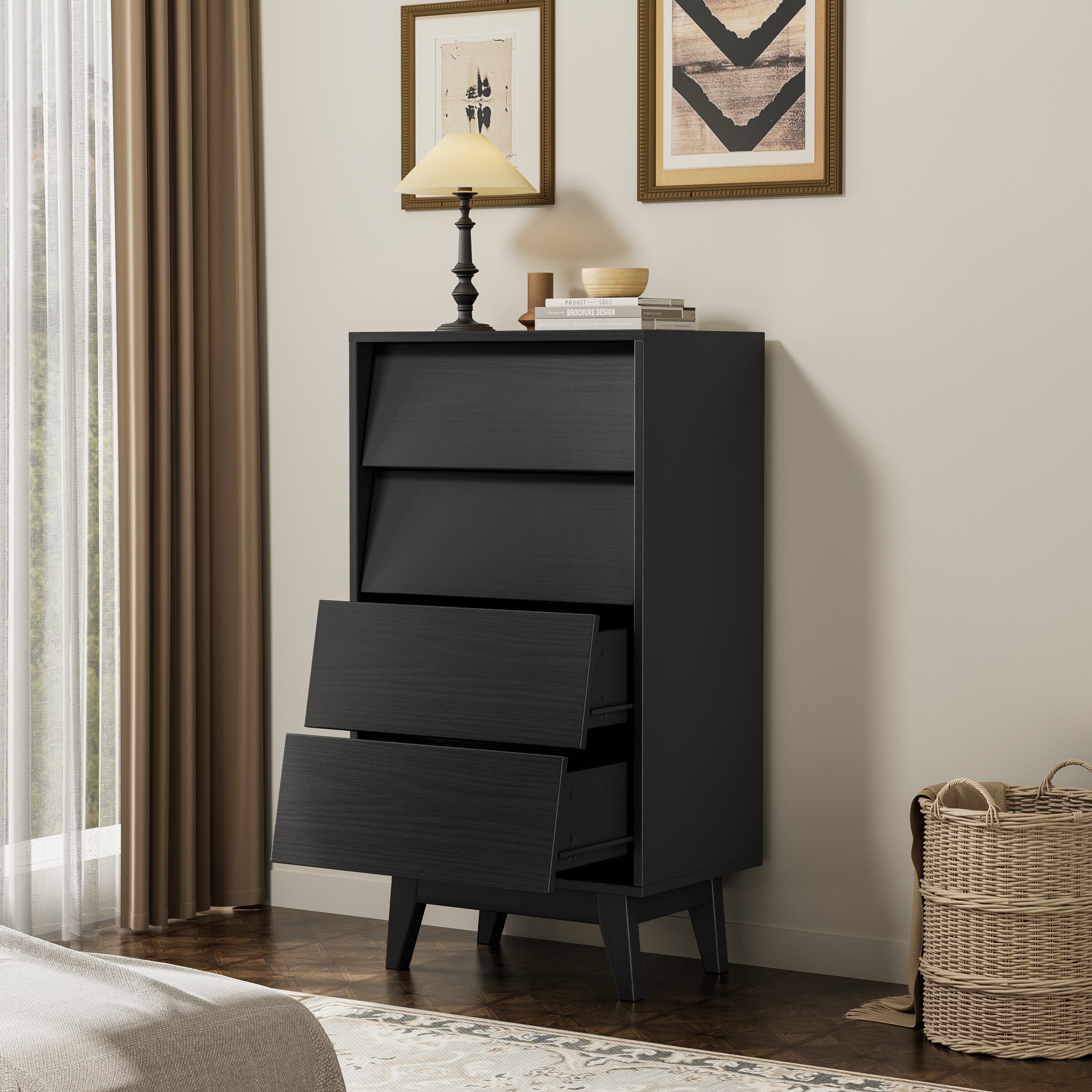 4-Drawer Vintage Beveled Dresser