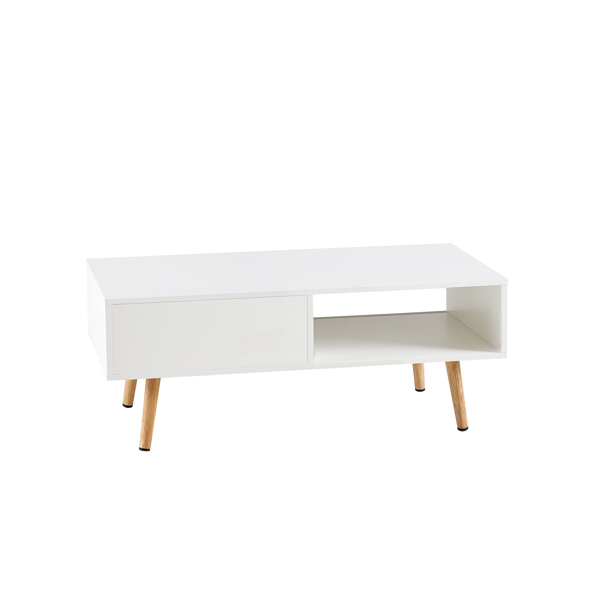 41.34" Rattan Coffee table, sliding door for storage, solid wood legs – view 10