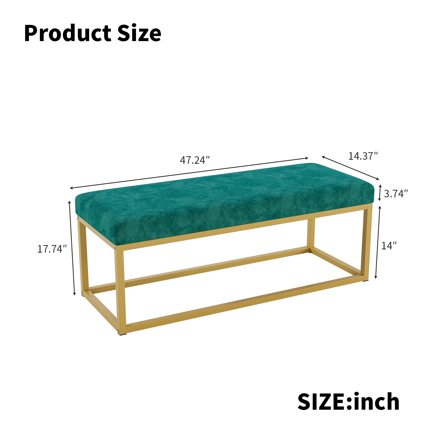 Mid-Century Upholstered Entryway Bench