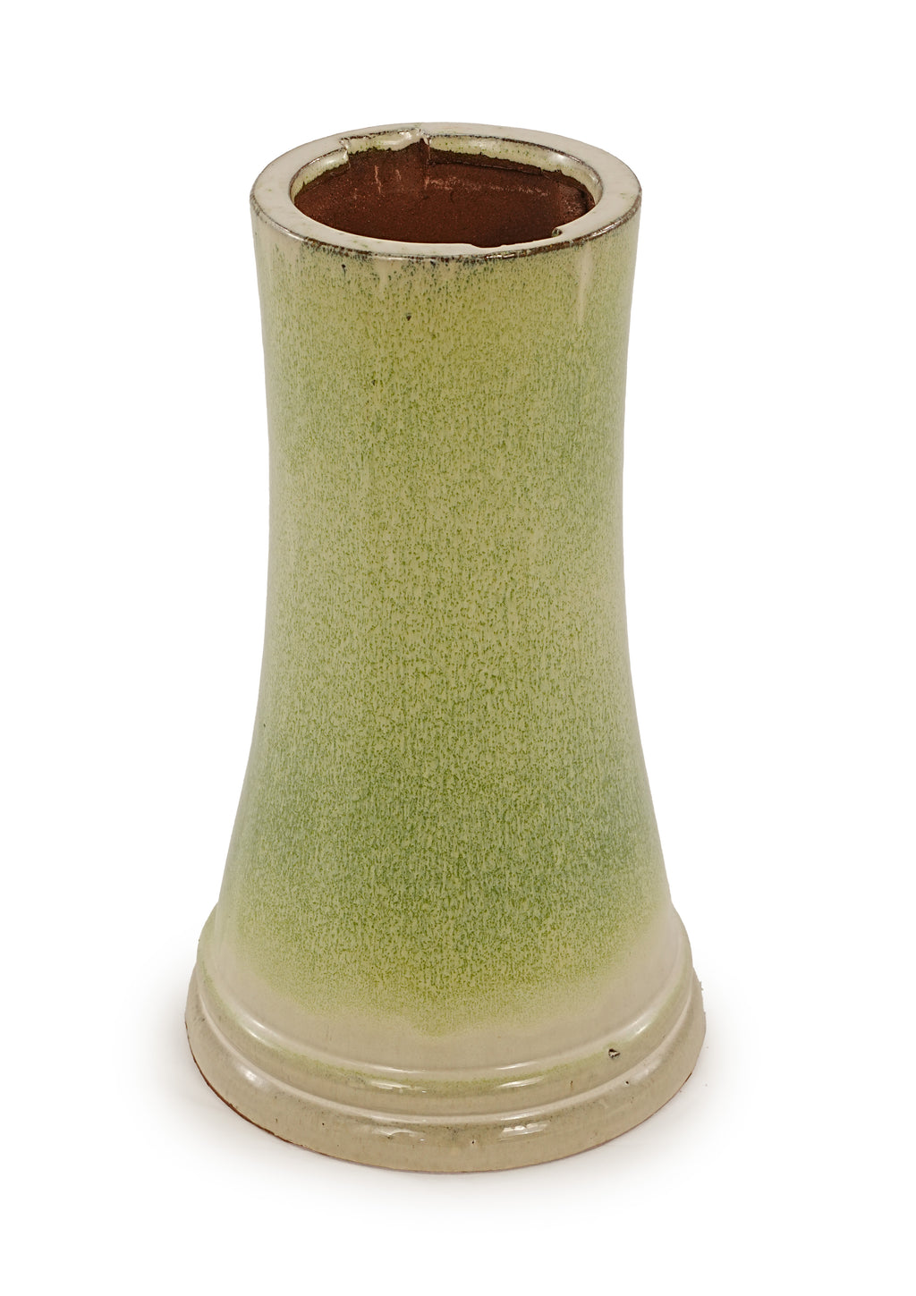 Handmade glazed ceramic bird bath, 17" daisy petal embossed tray & 18" pedestal base, off-white to sage green ombre gradient glaze outdoor bird feeder for yard, lawn, patio & backyard