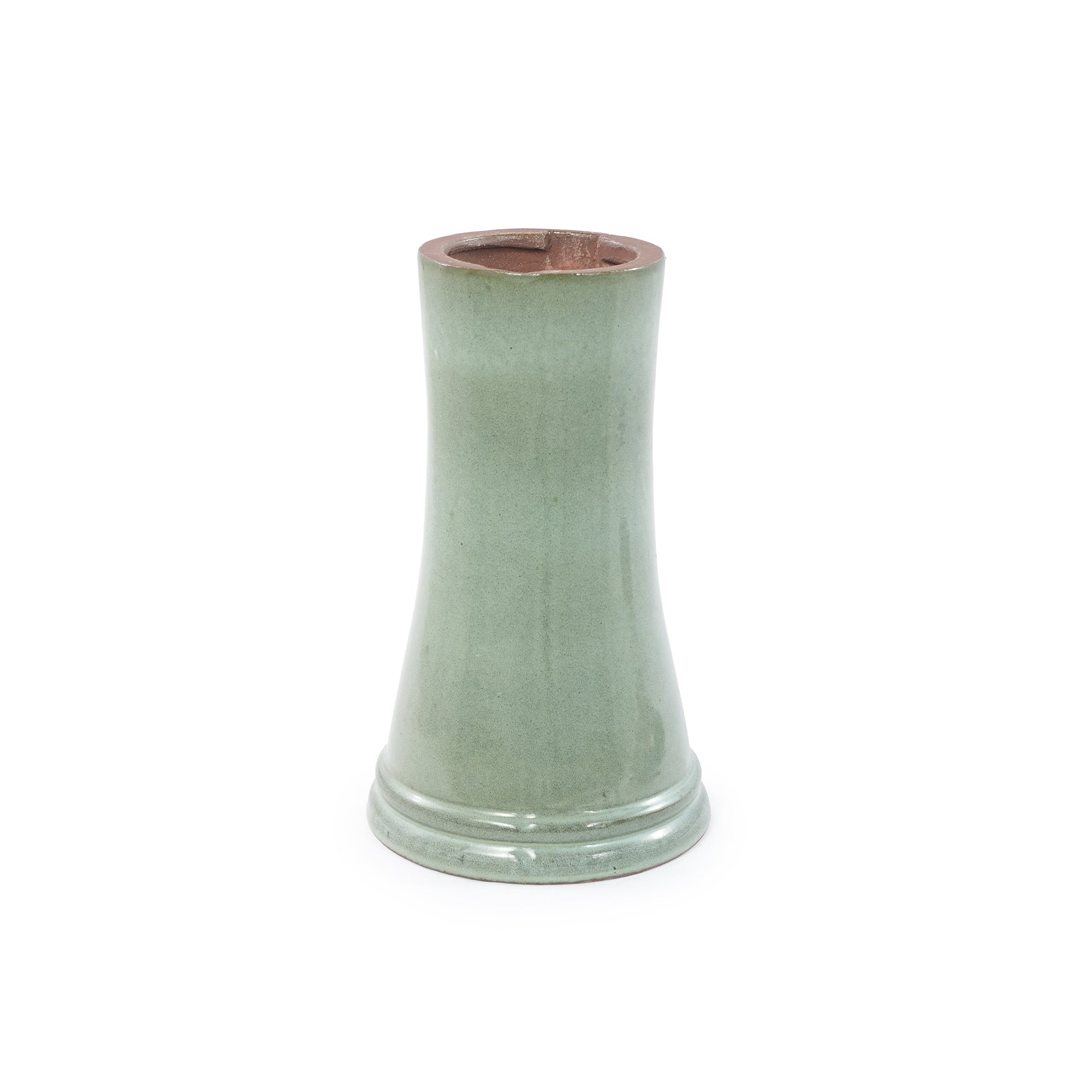 Handmade glazed ceramic bird bath, 17" swirling scroll embossed tray & 18" pedestal base, sage green gradient glaze outdoor bird feeder for yard, lawn, patio & backyard