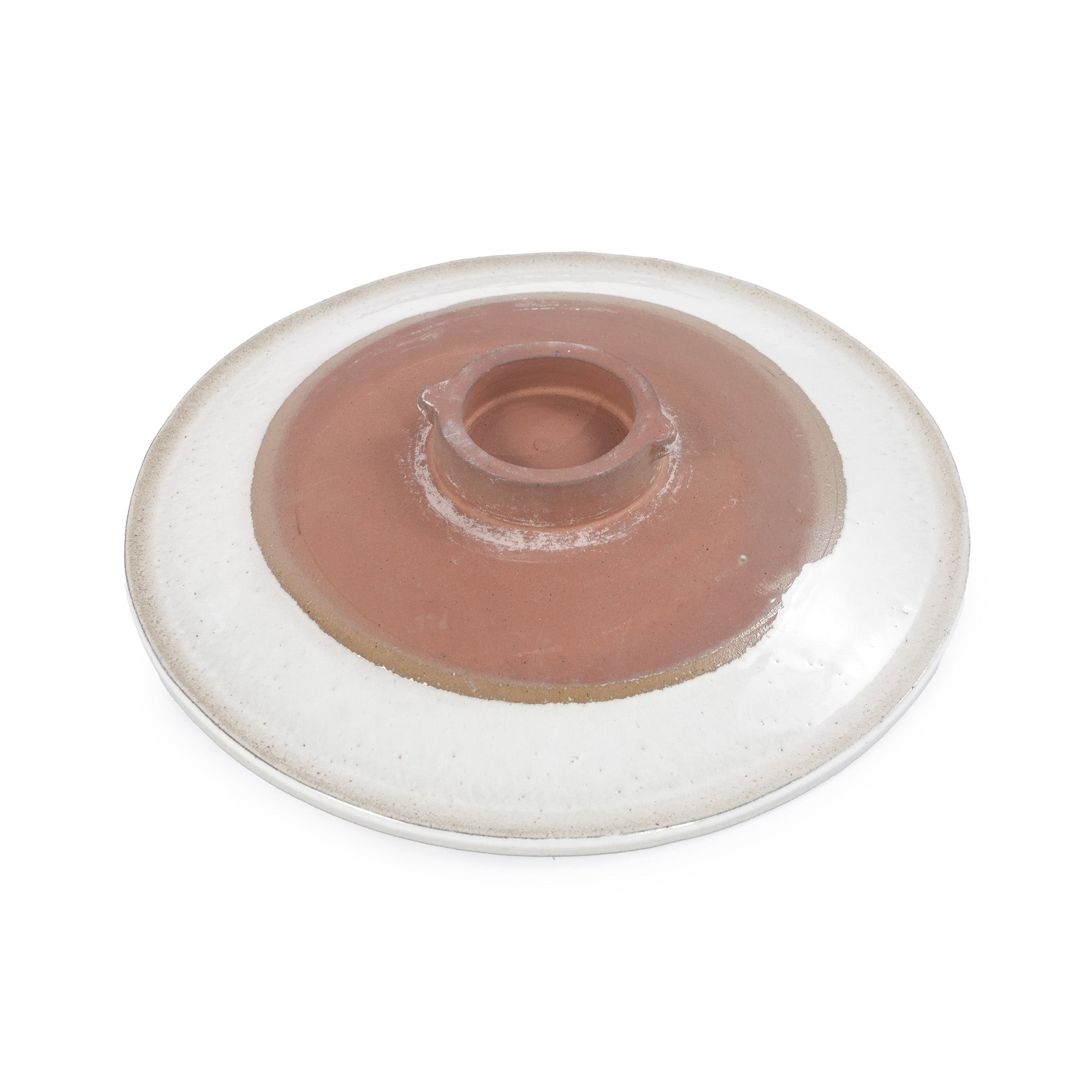 Handmade glazed ceramic bird bath, 17" concentric ripple embossed tray & 18" pedestal base, white to sapphire blue ombre gradient glaze outdoor bird feeder for yard, lawn, patio & backyard