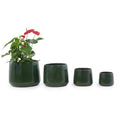 Handmade Solid Glazed Ceramic Planter Set of 4, 14/11/9/7 Inch Diameter, for Succulents and Cacti, Outdoor Garden & Indoor Stairs Use, Breathable Clay with Drainage Holes
