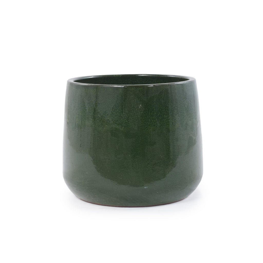 Handmade Solid Glazed Ceramic Planter Set of 4, 14/11/9/7 Inch Diameter, for Succulents and Cacti, Outdoor Garden & Indoor Stairs Use, Breathable Clay with Drainage Holes