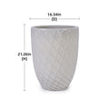Handmade Ceramic Planter Pot, 17 Inch Diameter, 1 Piece, Cream White with Diamond Pattern, for Monstera Deliciosa and Fiddle Leaf Fig, Indoor/Outdoor Doorway Use, Breathable Clay