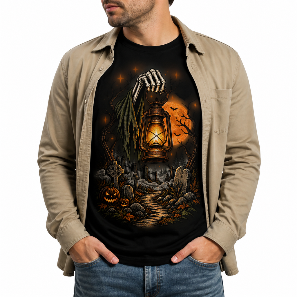 LUVEKON Halloween MEN-02 T-shirt — white-background coordinated outfit view