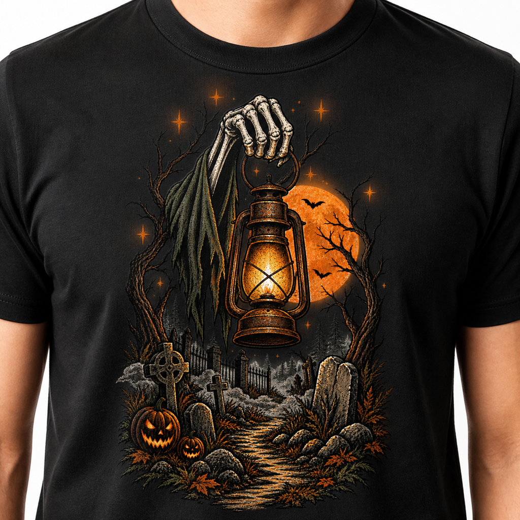 LUVEKON Halloween MEN-02 T-shirt — print and cotton fabric detail
