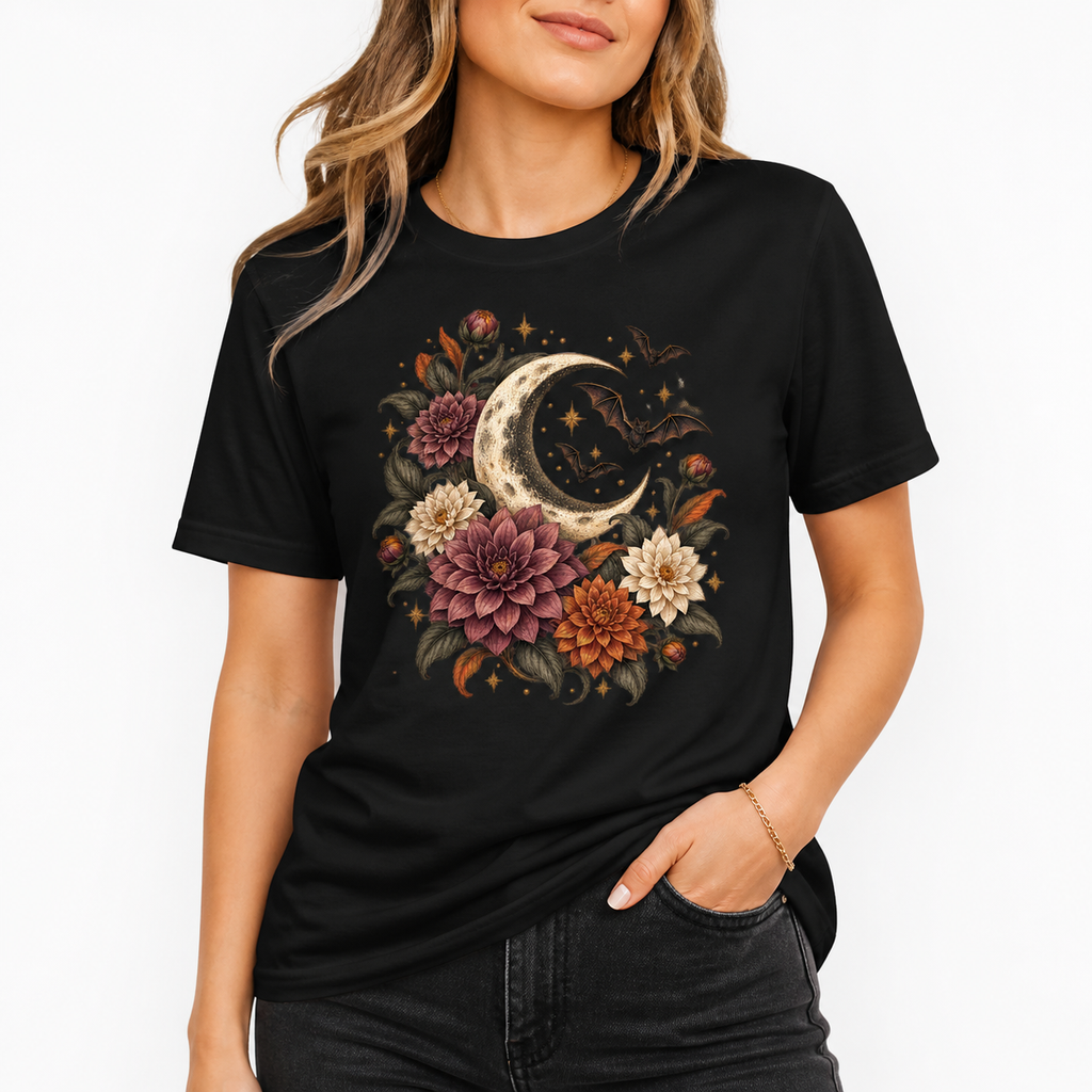 LUVEKON Halloween WOMEN-01 T-shirt — white-background close three-quarter model view