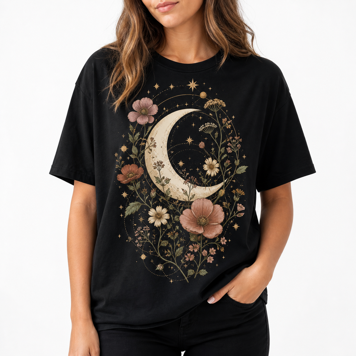 Moonlit Wildflower women's graphic T-shirt — image 1