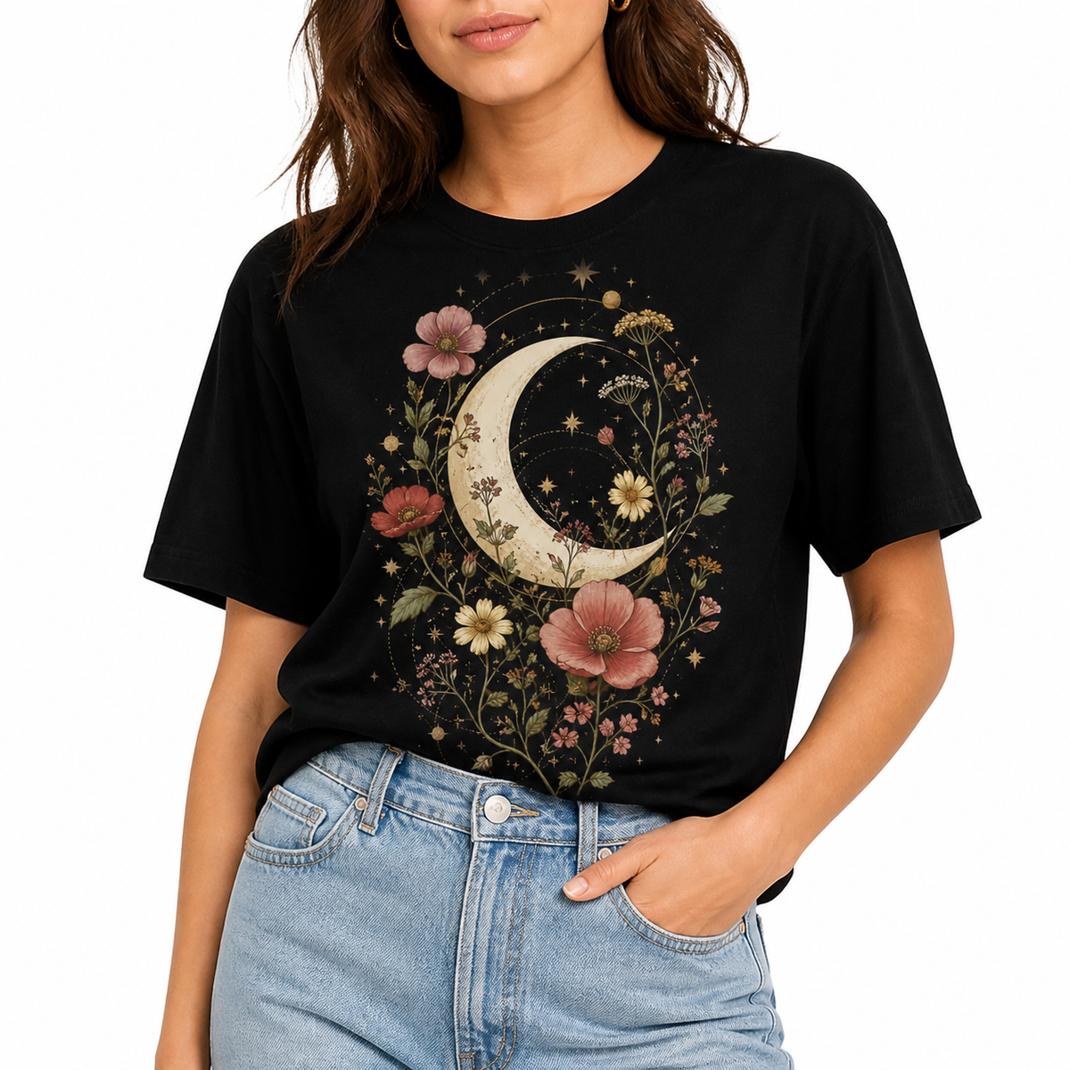 Moonlit Wildflower women's graphic T-shirt — image 2