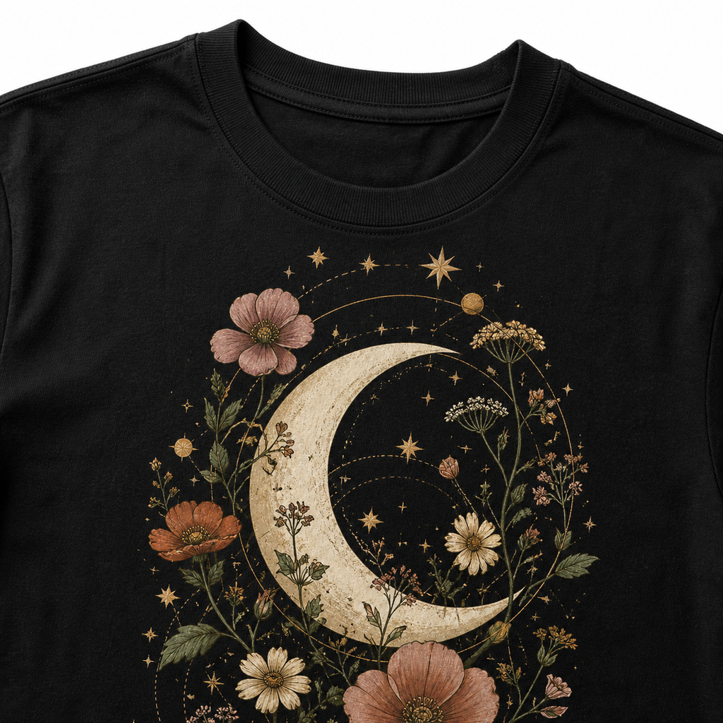 Moonlit Wildflower women's graphic T-shirt — image 4