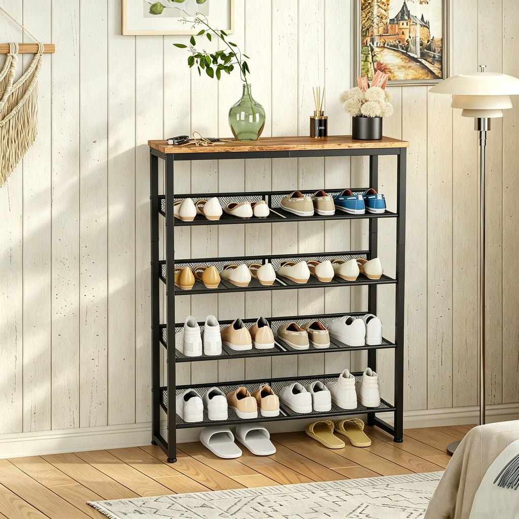 5-Tier Industrial Shoe Rack