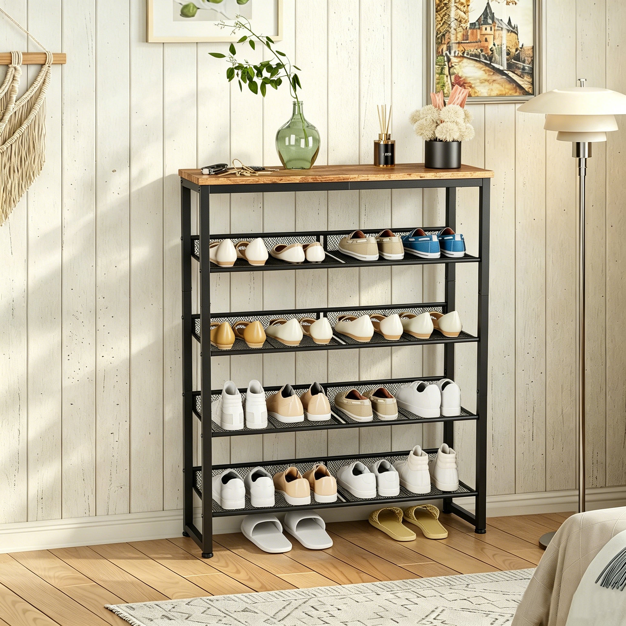5-Tier Industrial Shoe Rack