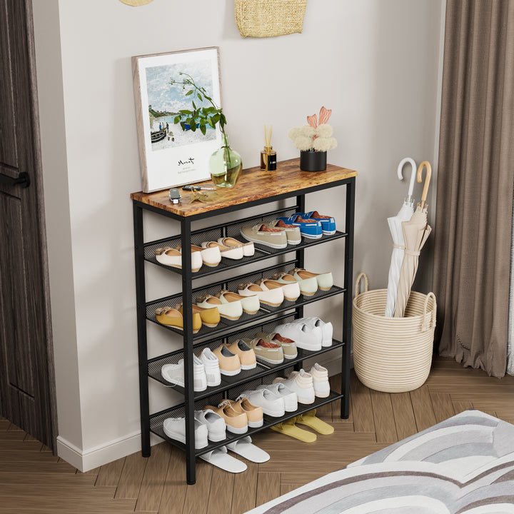 5-Tier Industrial Shoe Rack