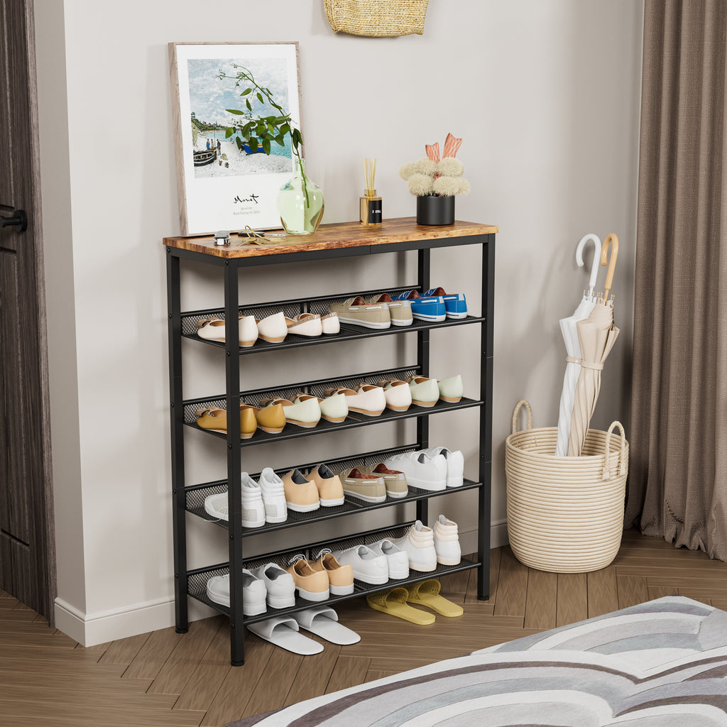 5-Tier Industrial Shoe Rack