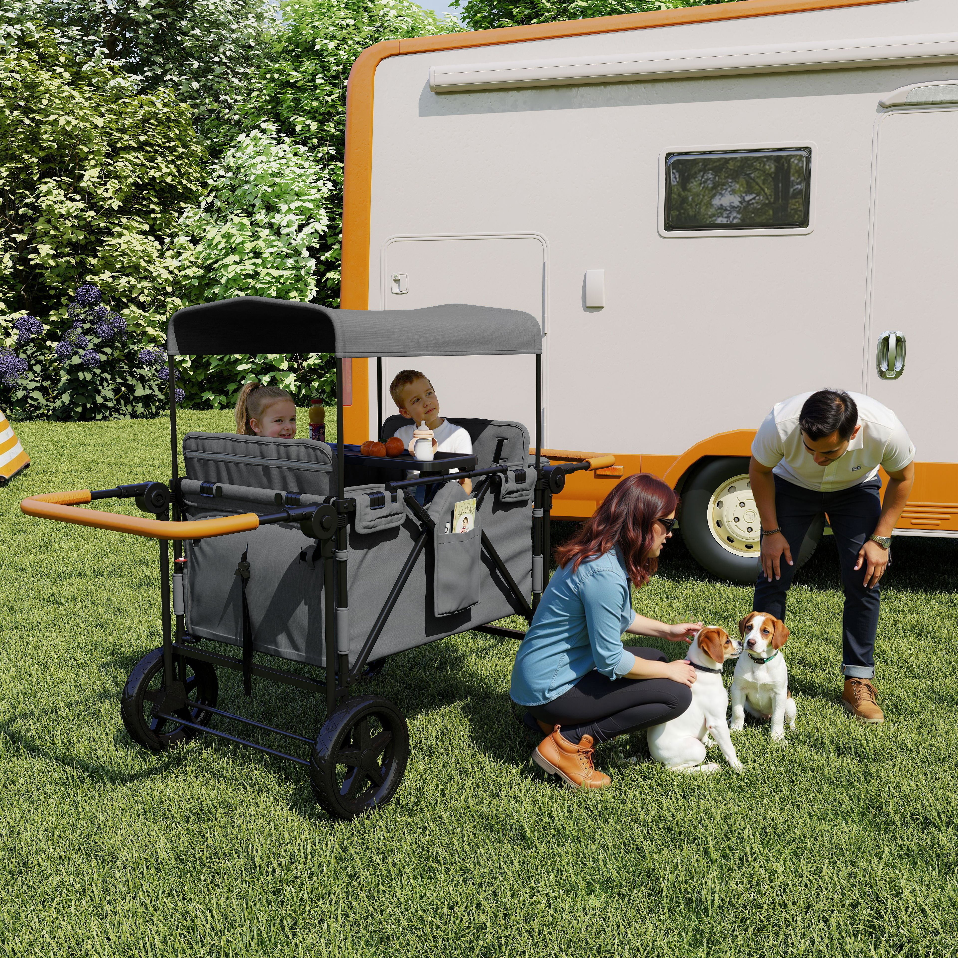 Wogan Stroller W/removble 4-Seater, Extra-Thick Support Bar & Higher 212 Load Capacity – view 7