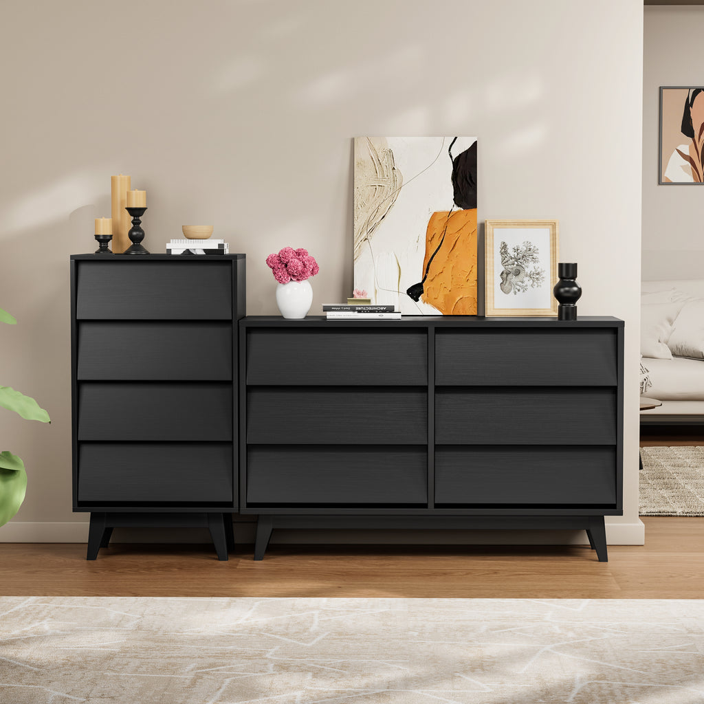 4-Drawer Vintage Beveled Dresser