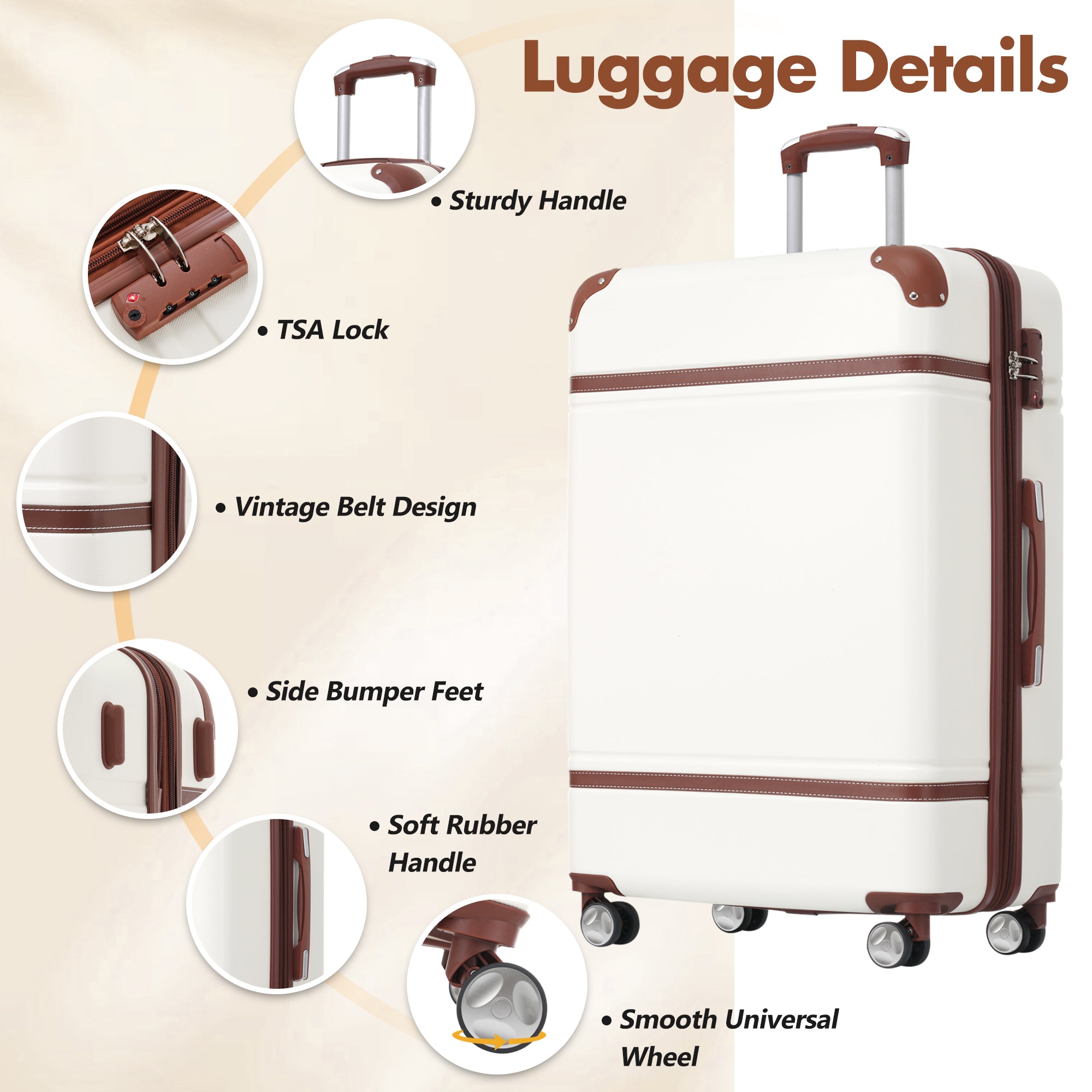 Hardshell Luggage Sets with Bags Lightweight Suitcase Double Spinner Wheels with TSA Lock – view 4