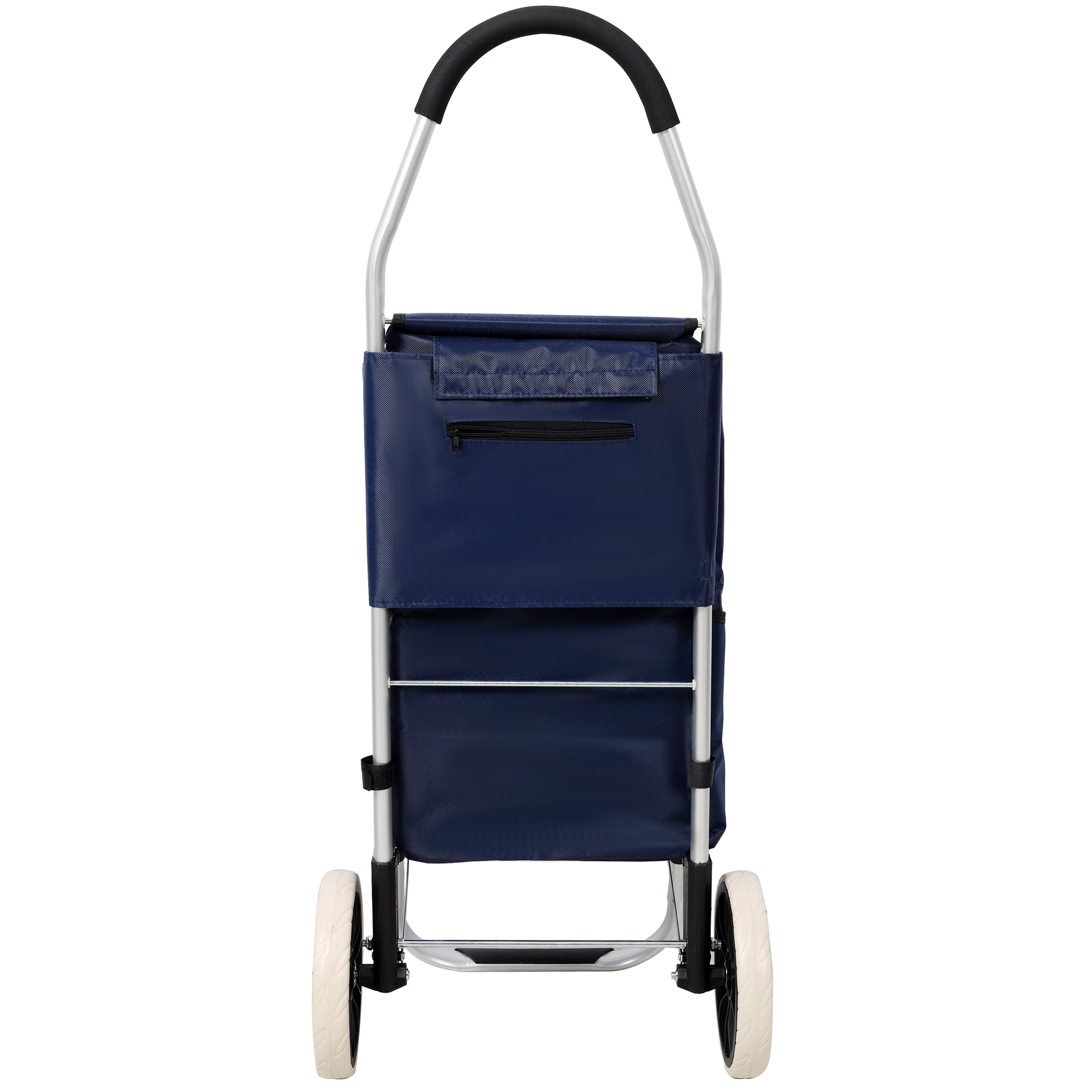 Foldable 40L Shopping Trolley with Removable Waterproof Bag - Standard Wheels Blue